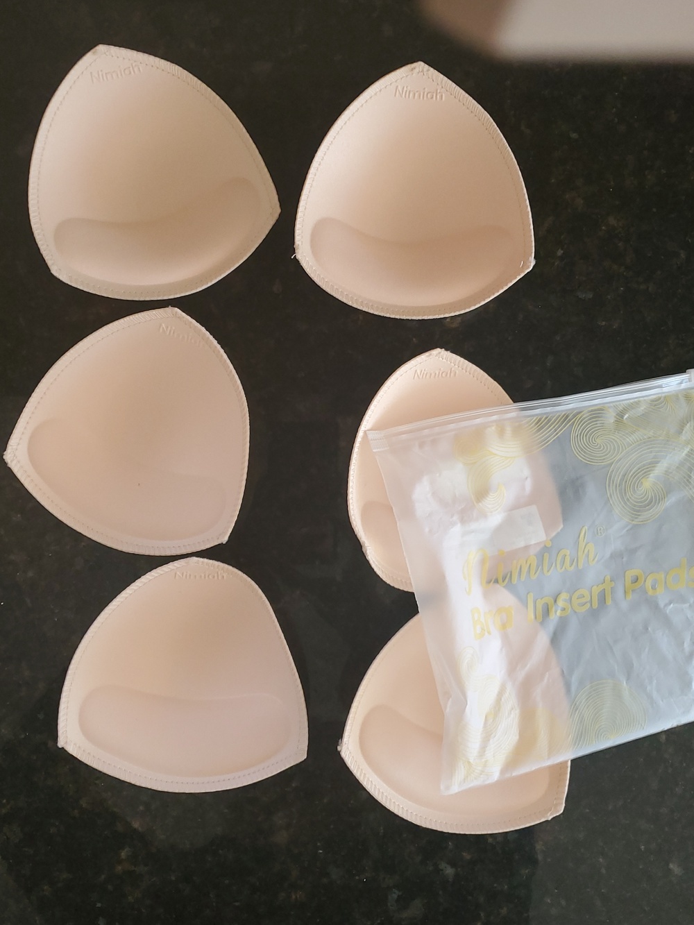 Cream Bra Insert Pads - 3 Pair